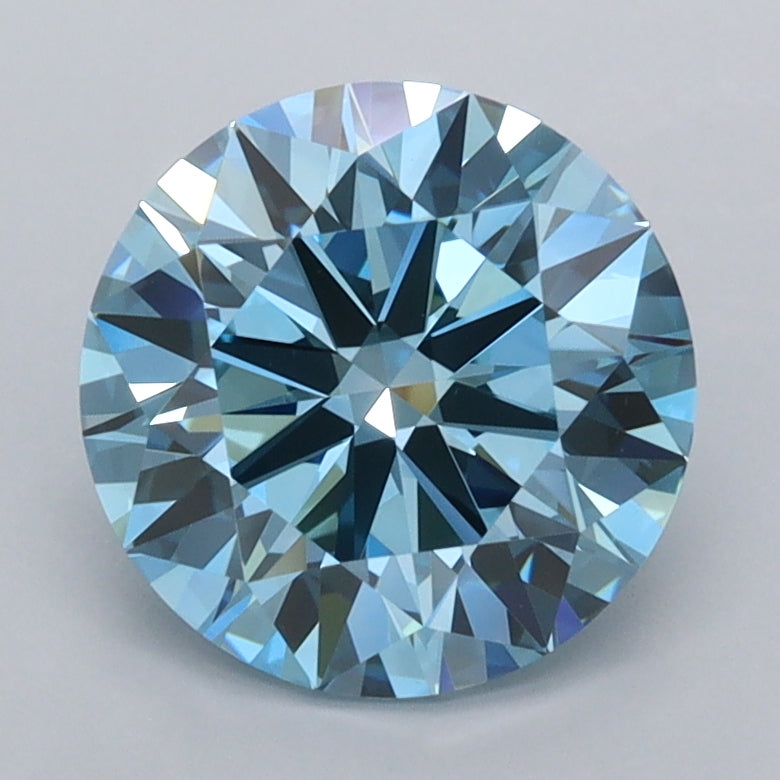 2.17 Carat Round Shaped, Ideal Cut, VVS2 Clarity, IGI Certified Lab Grown Diamond