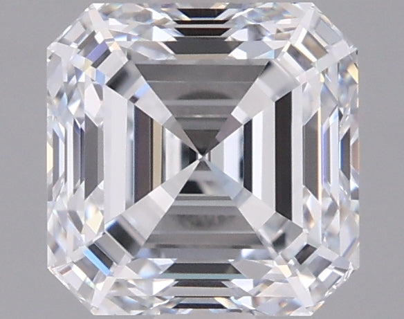 1.55 Carat Asscher Shaped, Ideal Cut, E Color, VVS2 Clarity, IGI Certified Lab Grown Diamond