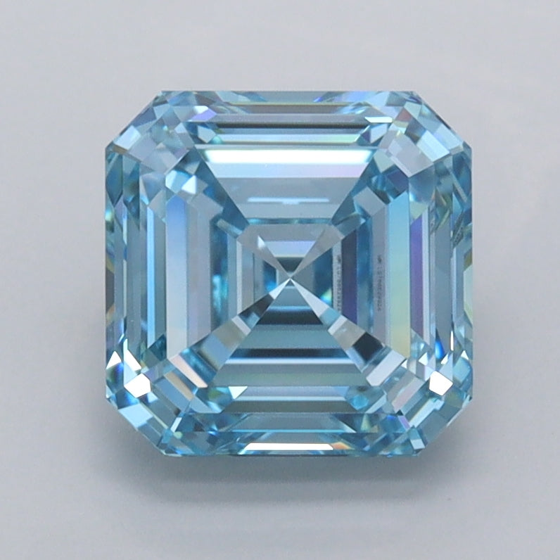 2.05 Carat Asscher Shaped, Ideal Cut, VVS2 Clarity, IGI Certified Lab Grown Diamond