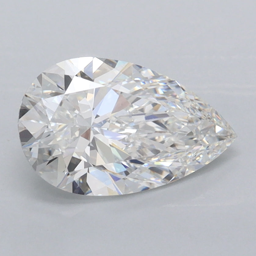1.44 Carat Pear Shaped, Ideal Cut, D Color, FL Clarity, IGI Certified Lab Grown Diamond