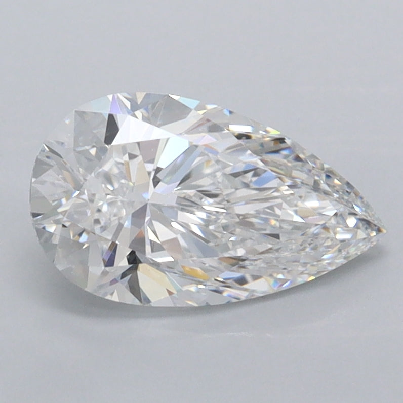 1.27 Carat Pear Shaped, Excellent Cut, D Color, FL Clarity, IGI Certified Lab Grown Diamond