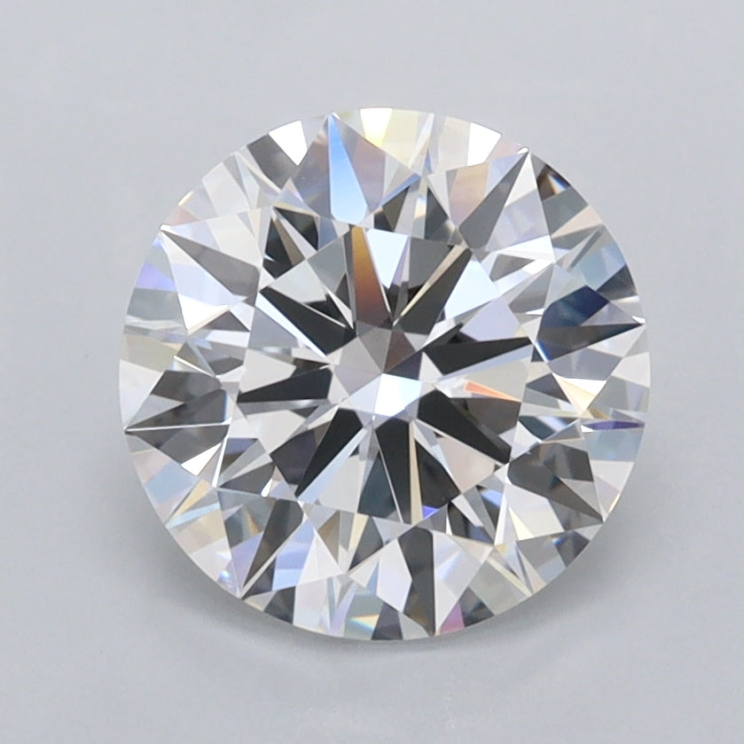 2.01 Carat Round Shaped, Ideal Cut, D Color, FL Clarity, IGI Certified Lab Grown Diamond