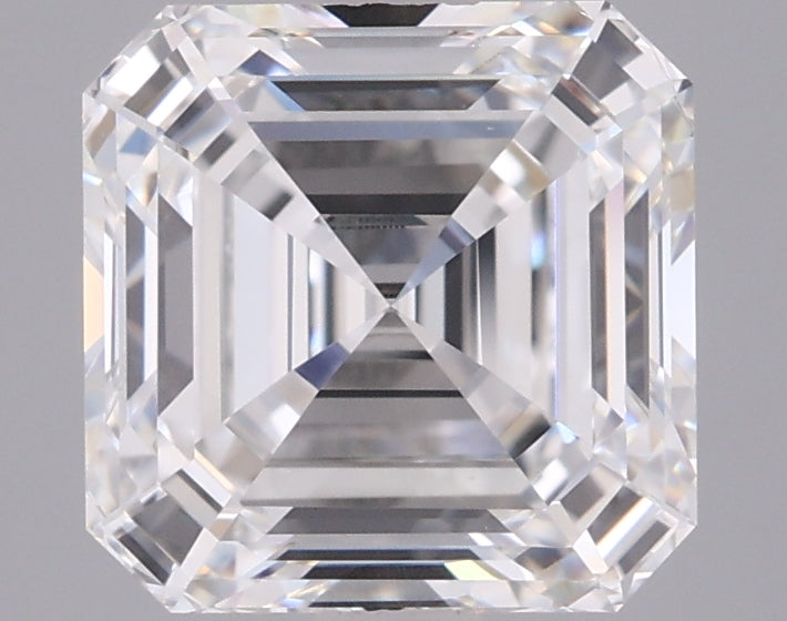 2.44 Carat Asscher Shaped, Ideal Cut, E Color, VVS2 Clarity, IGI Certified Lab Grown Diamond