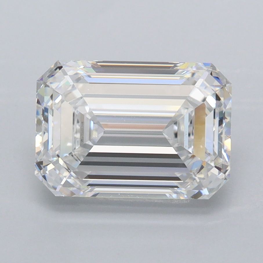 2.43 Carat Emerald Shaped, Ideal Cut, D Color, FL Clarity, IGI Certified Lab Grown Diamond