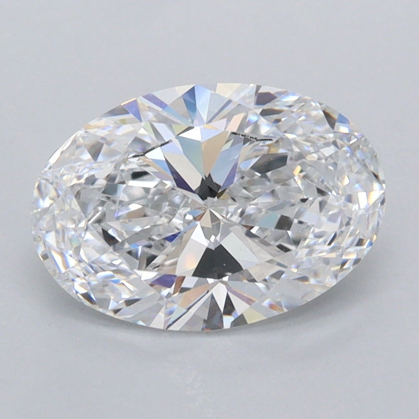 1.71 Carat Oval Shaped, Ideal Cut, D Color, FL Clarity, IGI Certified Lab Grown Diamond