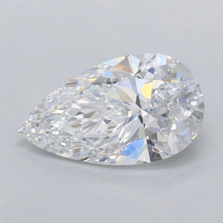 0.92 Carat Pear Shaped, Ideal Cut, D Color, FL Clarity, IGI Certified Lab Grown Diamond