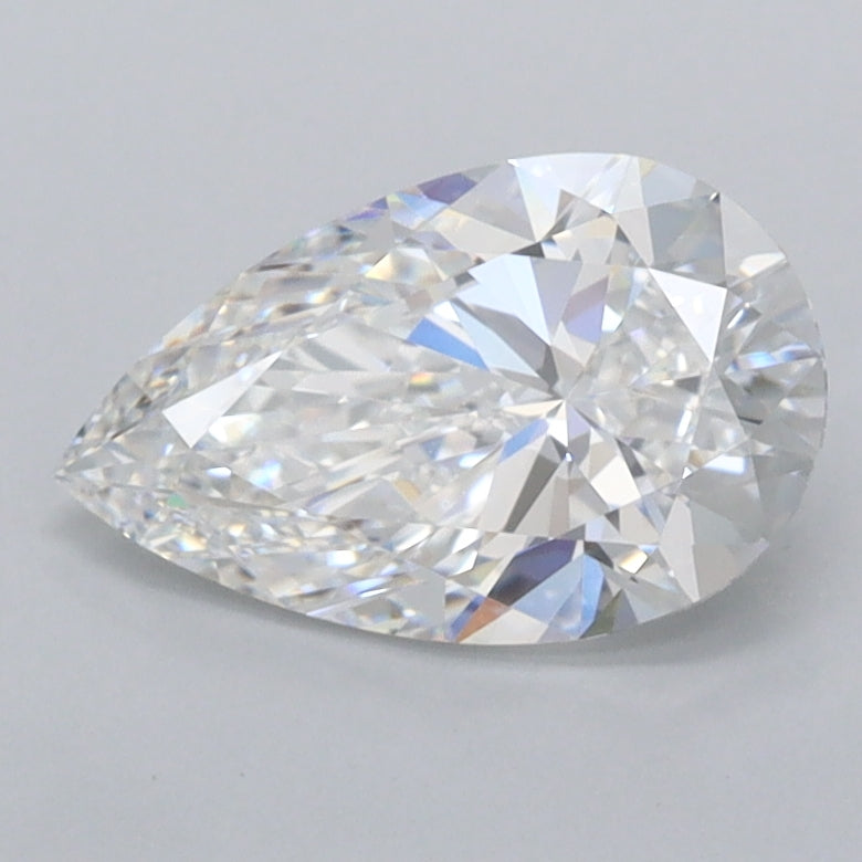 1.28 Carat Pear Shaped, Ideal Cut, D Color, FL Clarity, IGI Certified Lab Grown Diamond