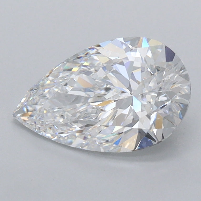 1.27 Carat Pear Shaped, Ideal Cut, D Color, FL Clarity, IGI Certified Lab Grown Diamond