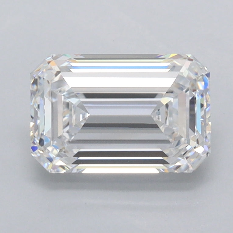 1.55 Carat Emerald Shaped, Ideal Cut, D Color, VVS1 Clarity, IGI Certified Lab Grown Diamond