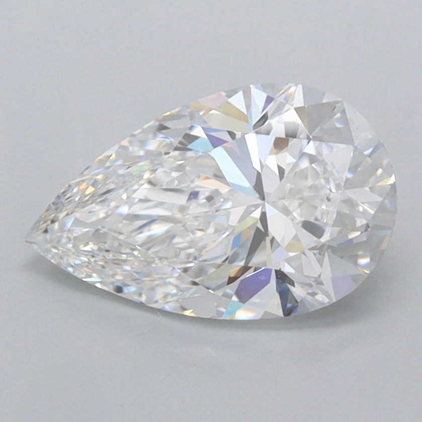1.53 Carat Pear Shaped, Ideal Cut, D Color, FL Clarity, IGI Certified Lab Grown Diamond
