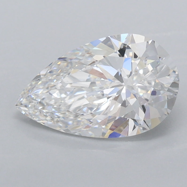 1.23 Carat Pear Shaped, Ideal Cut, D Color, FL Clarity, IGI Certified Lab Grown Diamond