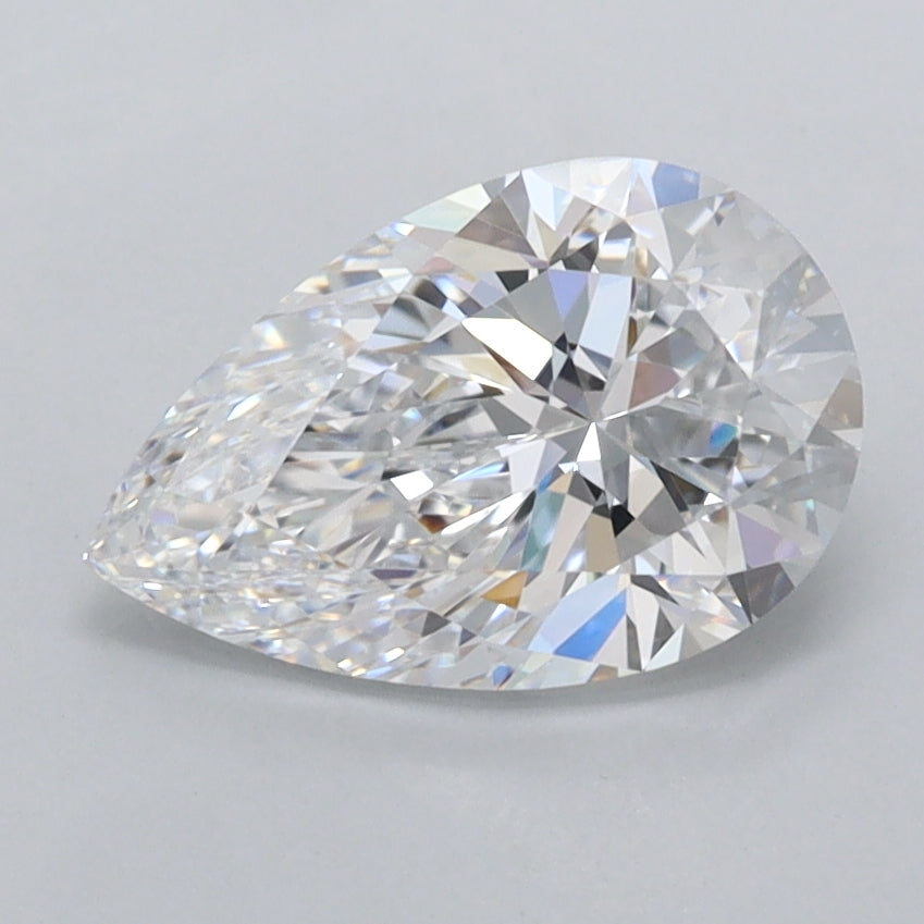 1.53 Carat Pear Shaped, Ideal Cut, D Color, IF Clarity, IGI Certified Lab Grown Diamond