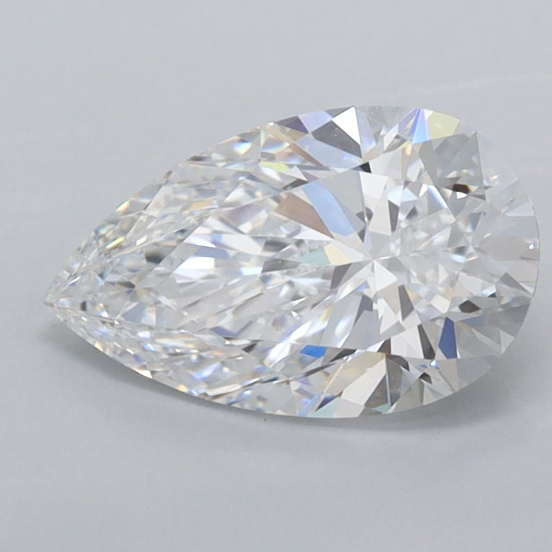 1.32 Carat Pear Shaped, Excellent Cut, D Color, FL Clarity, IGI Certified Lab Grown Diamond