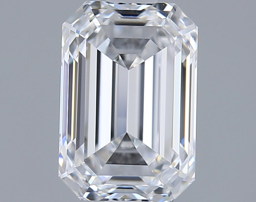 1.55 Carat Emerald Shaped, Ideal Cut, D Color, VVS1 Clarity, IGI Certified Lab Grown Diamond