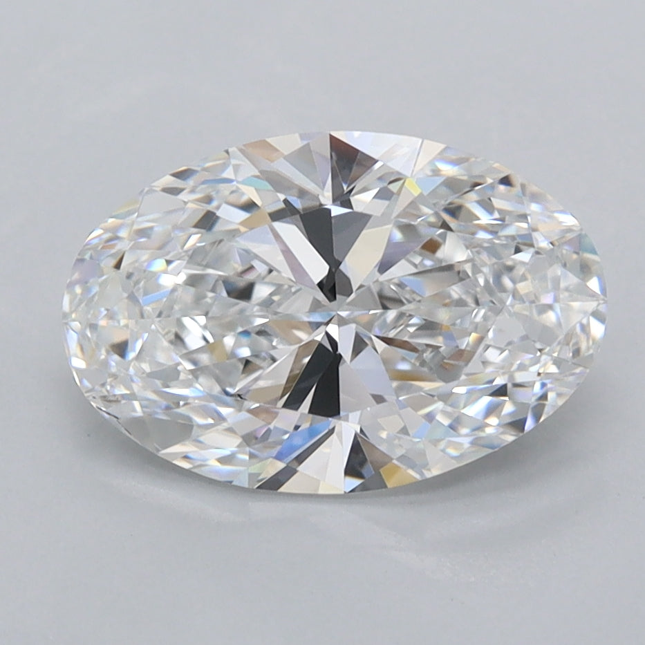 2.04 Carat Oval Shaped, Ideal Cut, D Color, FL Clarity, IGI Certified Lab Grown Diamond