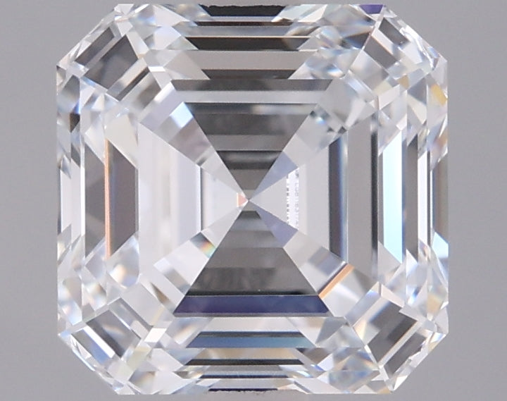 2.51 Carat Asscher Shaped, Ideal Cut, E Color, VVS1 Clarity, IGI Certified Lab Grown Diamond