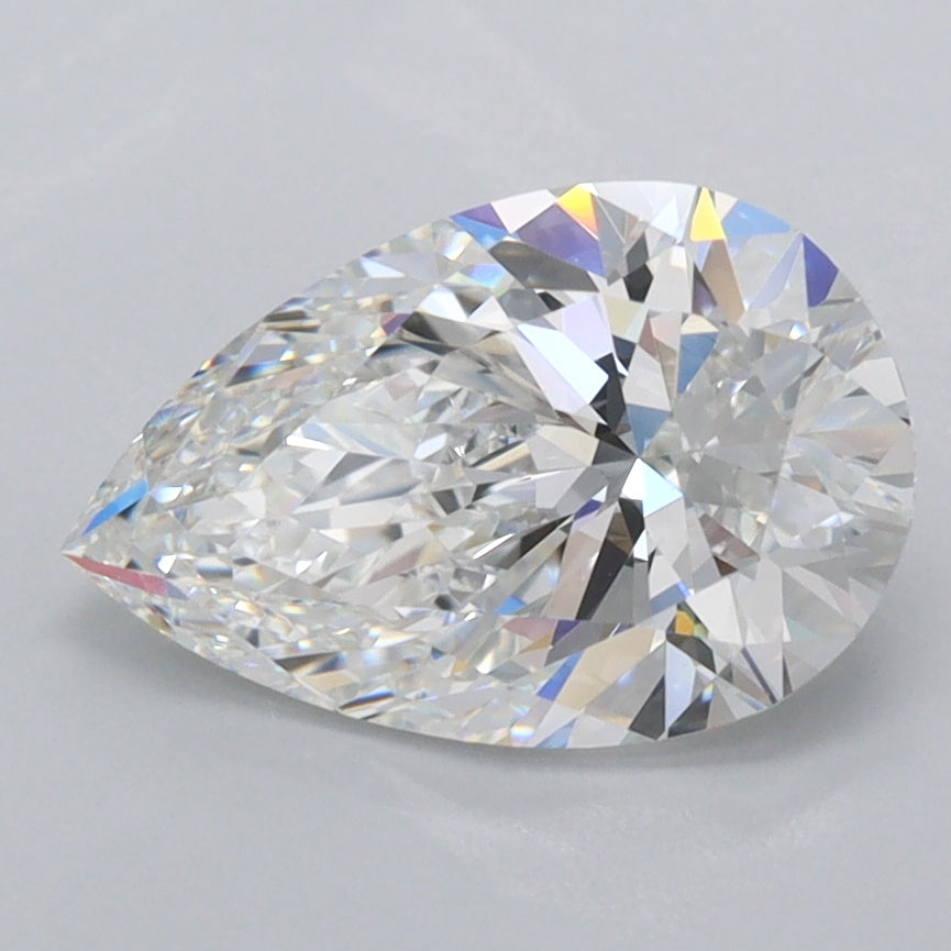 1.95 Carat Pear Shaped, Ideal Cut, E Color, VVS1 Clarity, IGI Certified Lab Grown Diamond