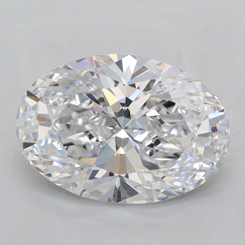1.53 Carat Oval Shaped, Ideal Cut, D Color, FL Clarity, IGI Certified Lab Grown Diamond