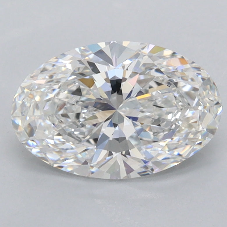 1.58 Carat Oval Shaped, Ideal Cut, D Color, FL Clarity, IGI Certified Lab Grown Diamond