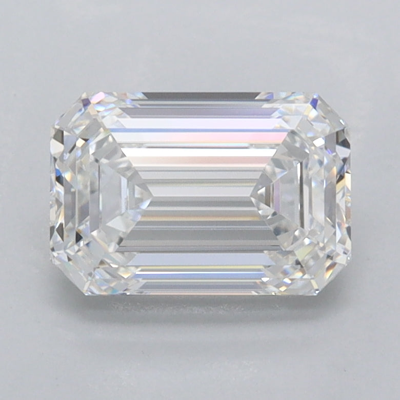 1.55 Carat Emerald Shaped, Ideal Cut, D Color, VVS1 Clarity, IGI Certified Lab Grown Diamond