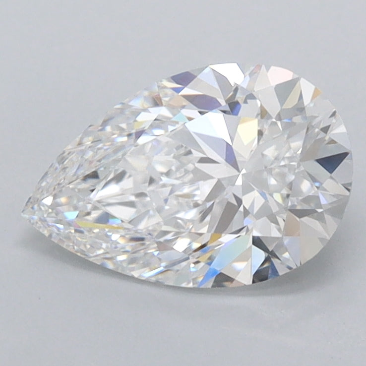1.29 Carat Pear Shaped, Excellent Cut, D Color, FL Clarity, IGI Certified Lab Grown Diamond