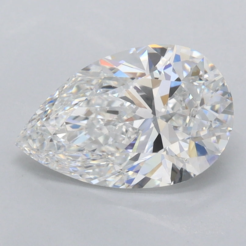 1.47 Carat Pear Shaped, Very Good Cut, D Color, FL Clarity, IGI Certified Lab Grown Diamond