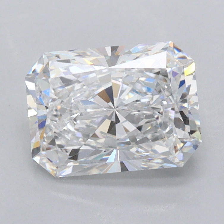 1.55 Carat Radiant Shaped, Ideal Cut, D Color, FL Clarity, IGI Certified Lab Grown Diamond