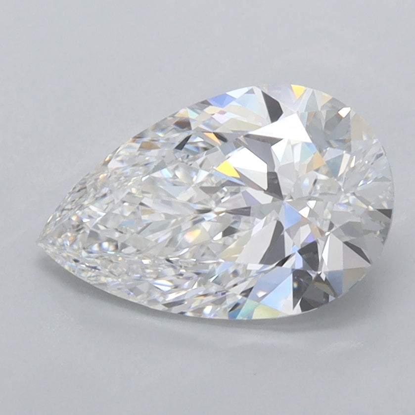 1.53 Carat Pear Shaped, Ideal Cut, D Color, VVS2 Clarity, IGI Certified Lab Grown Diamond