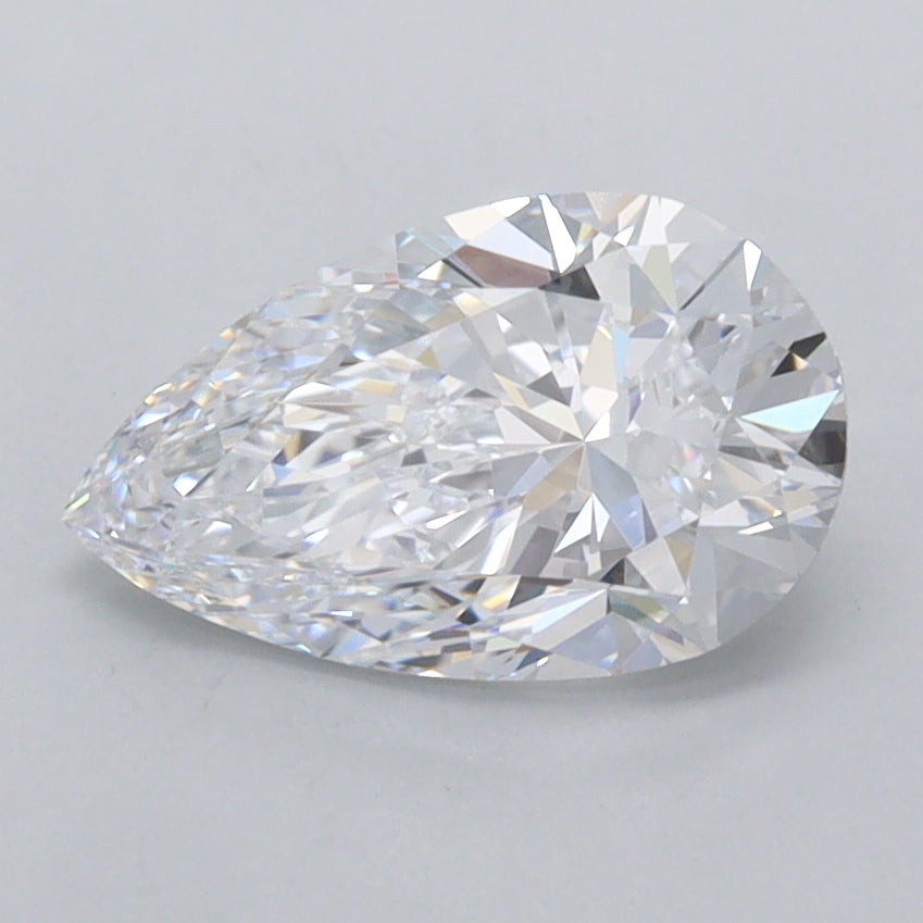1.46 Carat Pear Shaped, Excellent Cut, D Color, VVS2 Clarity, IGI Certified Lab Grown Diamond