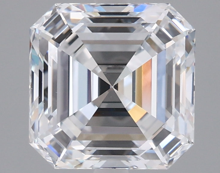 2.43 Carat Asscher Shaped, Ideal Cut, E Color, VVS1 Clarity, IGI Certified Lab Grown Diamond