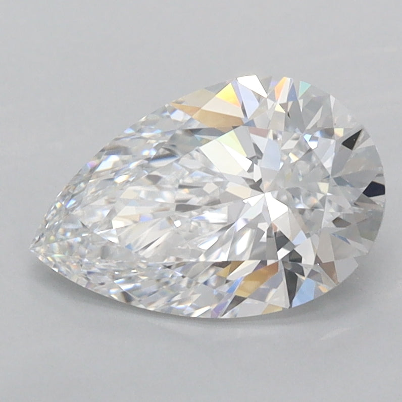 1.50 Carat Pear Shaped, Ideal Cut, D Color, FL Clarity, IGI Certified Lab Grown Diamond