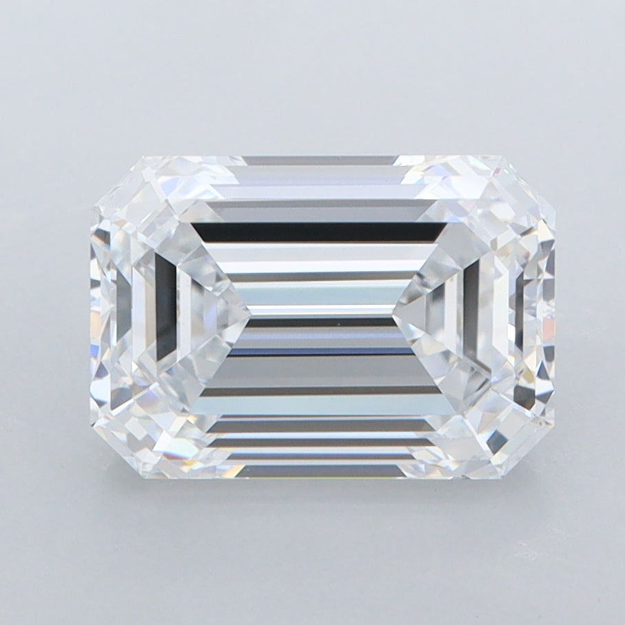 2.68 Carat Emerald Shaped, Ideal Cut, D Color, FL Clarity, IGI Certified Lab Grown Diamond