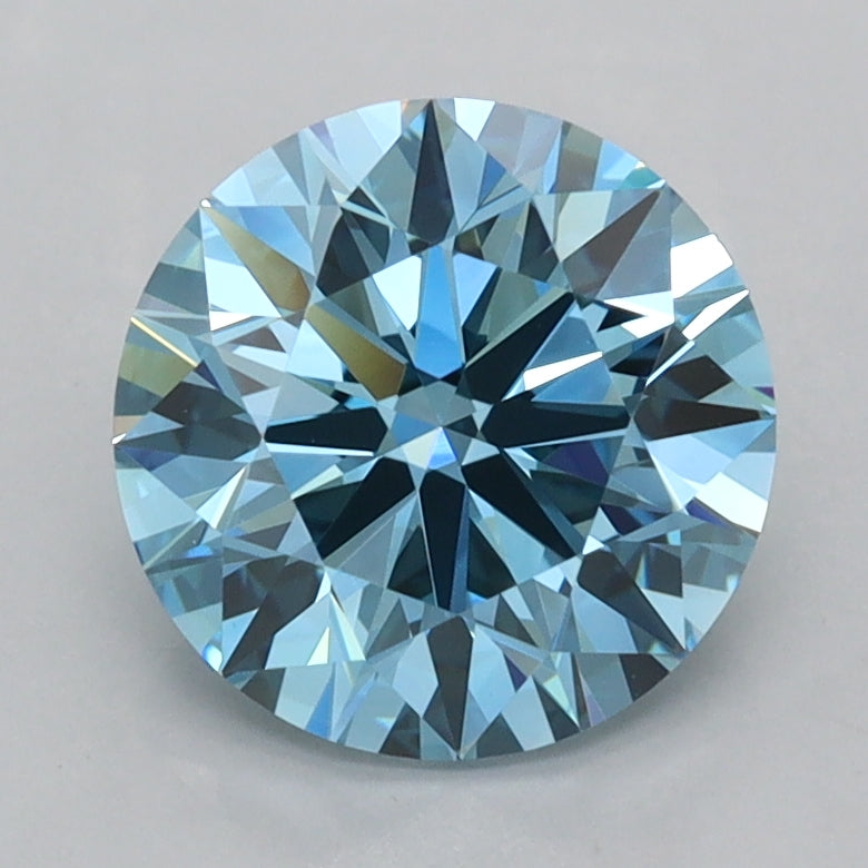 2.01 Carat Round Shaped, Ideal Cut, VVS2 Clarity, IGI Certified Lab Grown Diamond