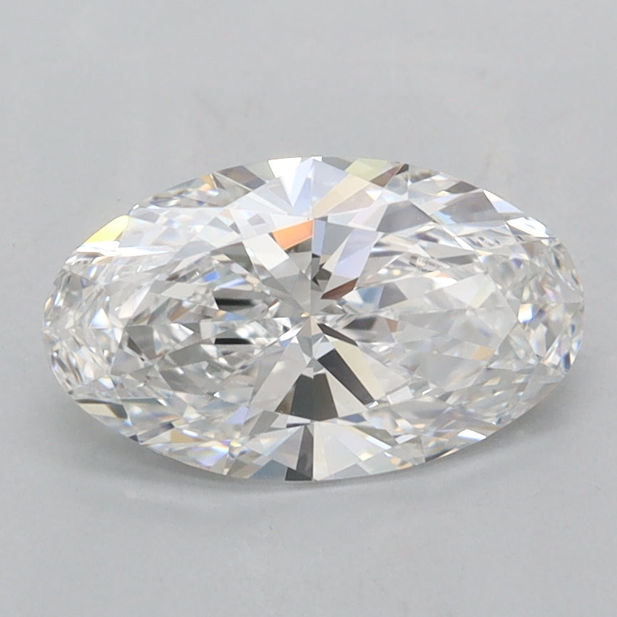 1.42 Carat Oval Shaped, Ideal Cut, D Color, IF Clarity, IGI Certified Lab Grown Diamond