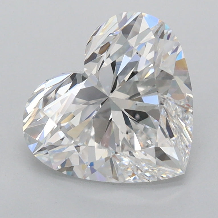 2.08 Carat Heart Shaped, Ideal Cut, D Color, FL Clarity, IGI Certified Lab Grown Diamond
