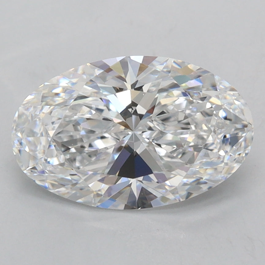 1.92 Carat Oval Shaped, Ideal Cut, D Color, FL Clarity, IGI Certified Lab Grown Diamond