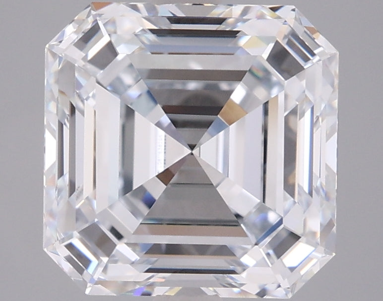 3.58 Carat Asscher Shaped, Ideal Cut, F Color, VVS1 Clarity, IGI Certified Lab Grown Diamond