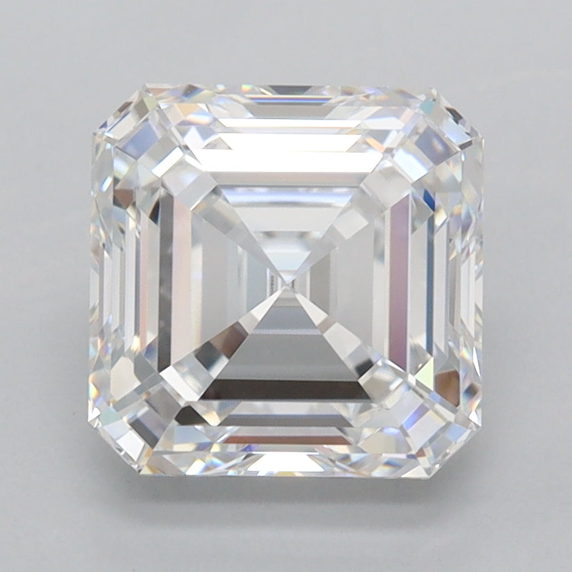 2.70 Carat Asscher Shaped, Ideal Cut, D Color, FL Clarity, IGI Certified Lab Grown Diamond