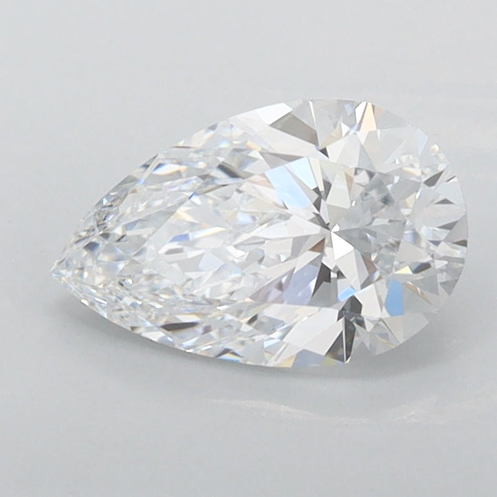 0.94 Carat Pear Shaped, Excellent Cut, D Color, FL Clarity, IGI Certified Lab Grown Diamond