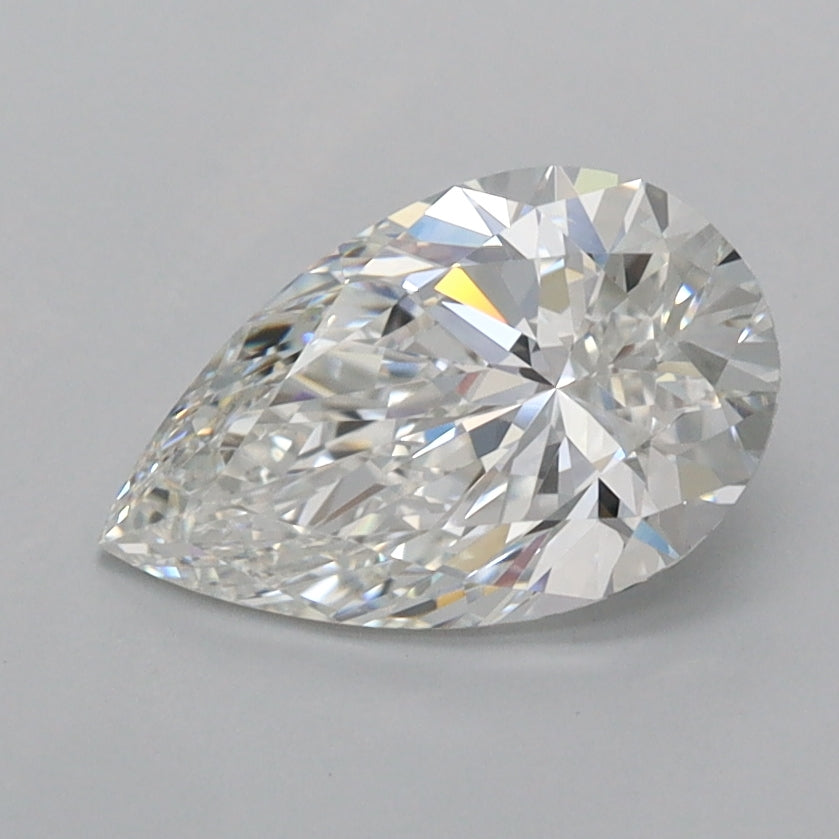 1.43 Carat Pear Shaped, Ideal Cut, E Color, FL Clarity, IGI Certified Lab Grown Diamond