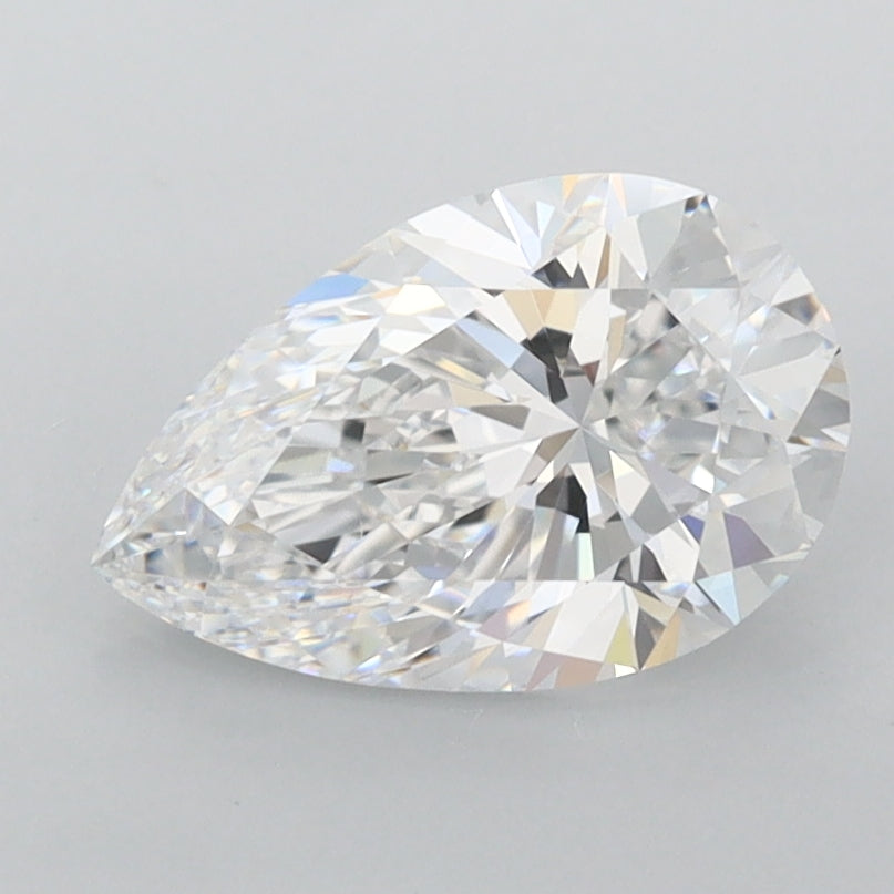 1.51 Carat Pear Shaped, Excellent Cut, D Color, FL Clarity, IGI Certified Lab Grown Diamond