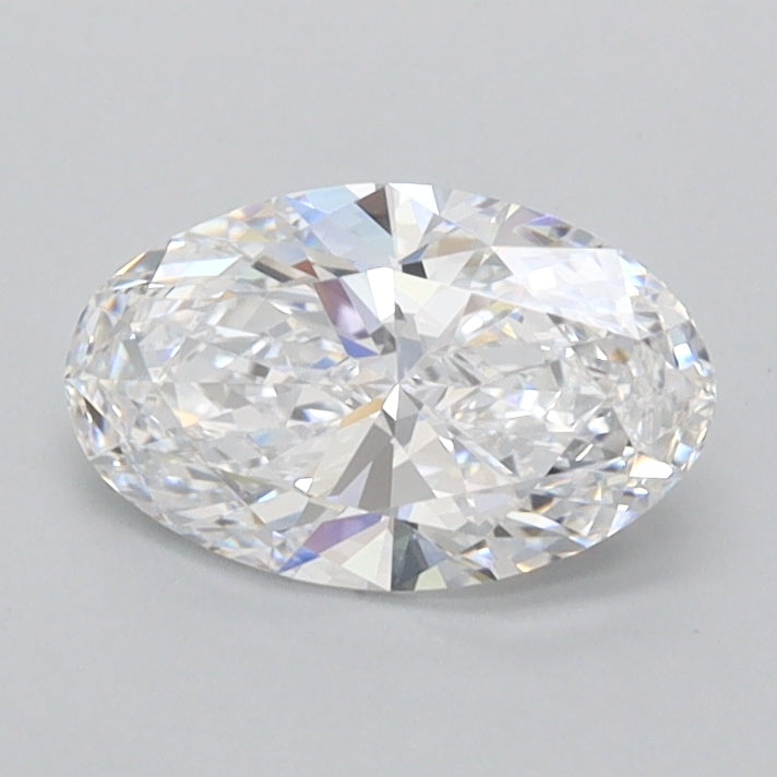 0.90 Carat Oval Shaped, Ideal Cut, D Color, VVS2 Clarity, IGI Certified Lab Grown Diamond