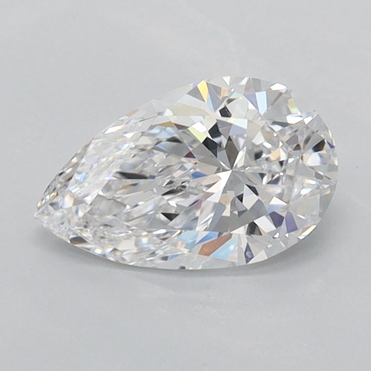 0.92 Carat Pear Shaped, Ideal Cut, D Color, FL Clarity, IGI Certified Lab Grown Diamond