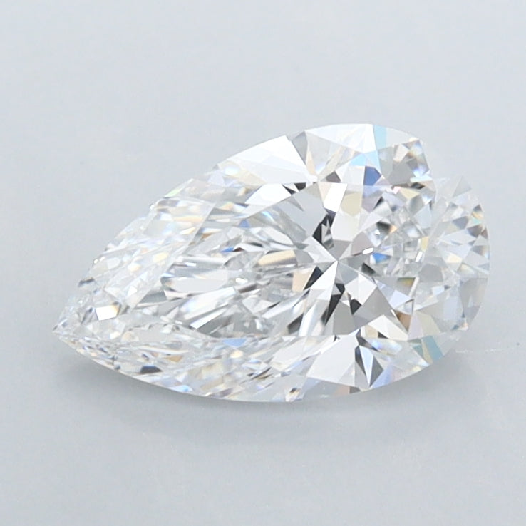 0.89 Carat Pear Shaped, Excellent Cut, D Color, IF Clarity, IGI Certified Lab Grown Diamond