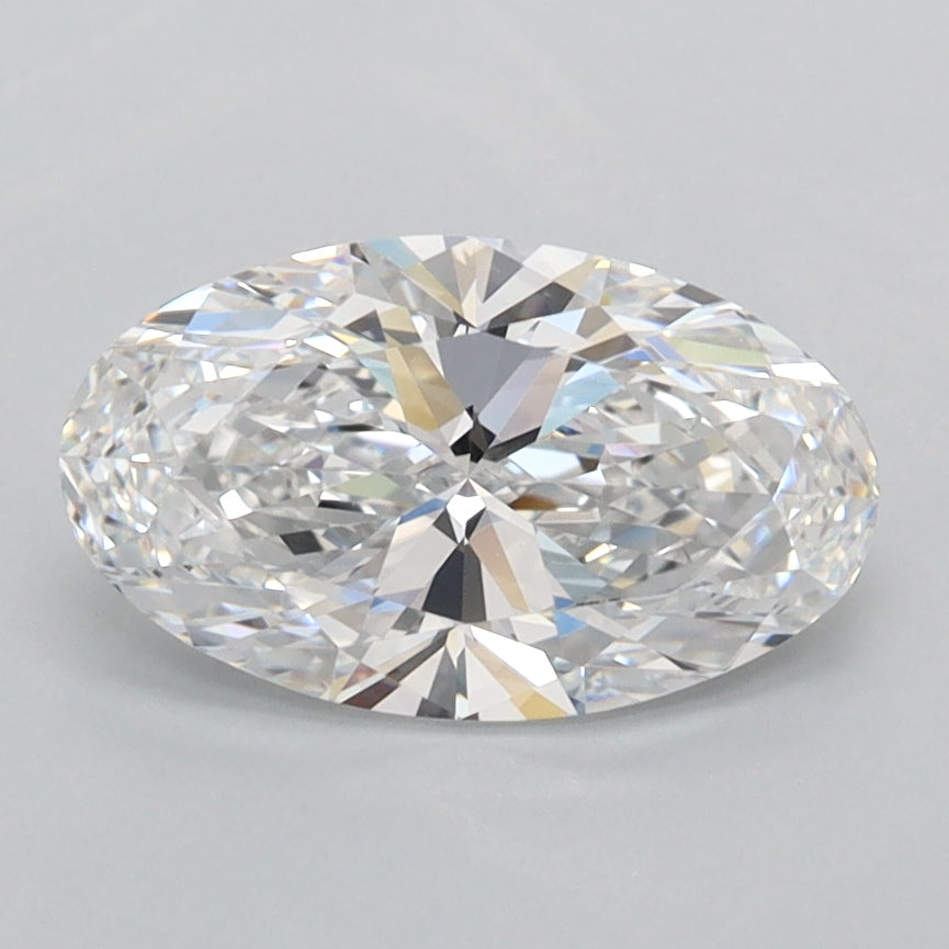 1.55 Carat Oval Shaped, Ideal Cut, E Color, FL Clarity, IGI Certified Lab Grown Diamond