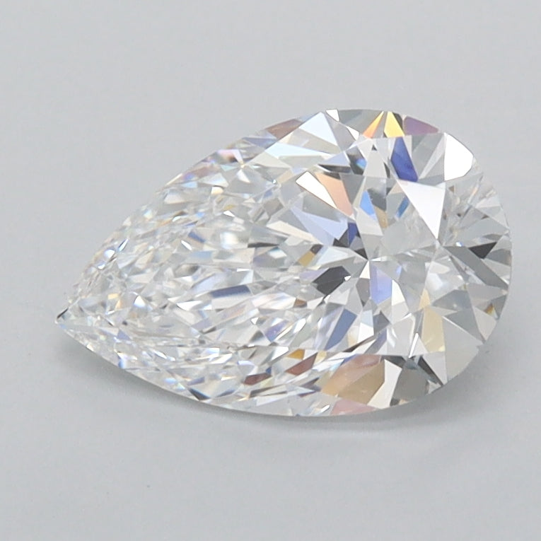 1.29 Carat Pear Shaped, Ideal Cut, D Color, FL Clarity, IGI Certified Lab Grown Diamond