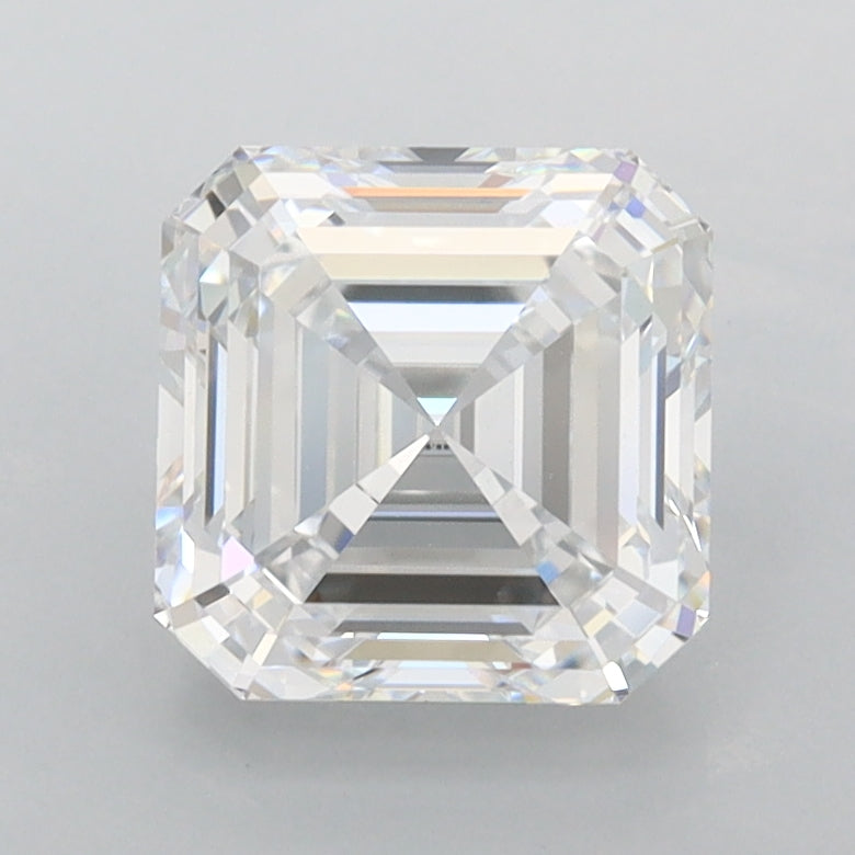 2.01 Carat Asscher Shaped, Ideal Cut, D Color, FL Clarity, IGI Certified Lab Grown Diamond