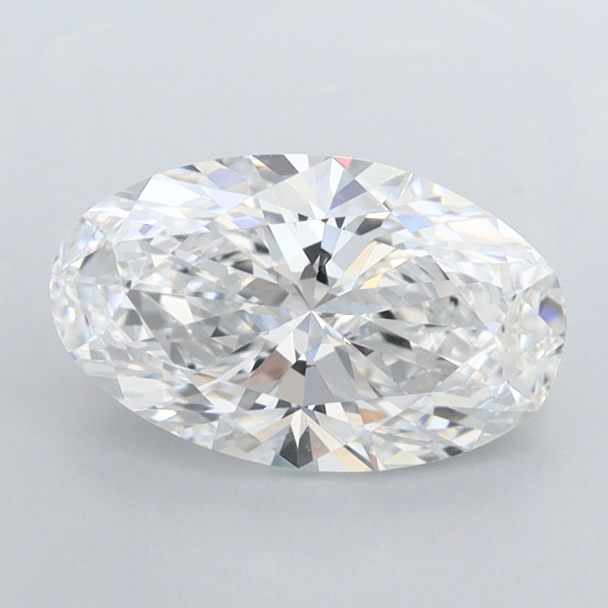 1.53 Carat Oval Shaped, Ideal Cut, E Color, FL Clarity, IGI Certified Lab Grown Diamond