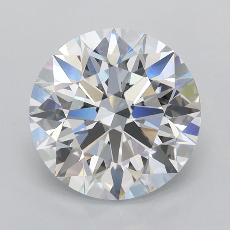2.10 Carat Round Shaped, D Color, VVS1 Clarity, GCAL Certified Lab Grown Diamond