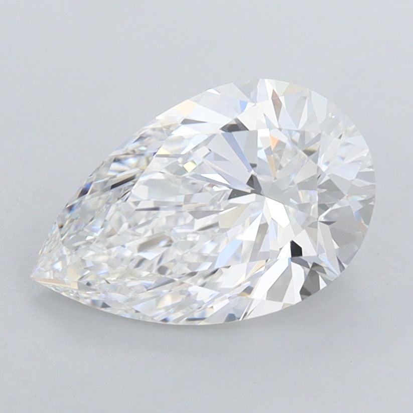 1.52 Carat Pear Shaped, Ideal Cut, D Color, FL Clarity, IGI Certified Lab Grown Diamond